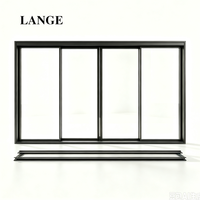 Porte coulissante en aluminium LANGE NFRC pour armoire résidentielle haut de gamme, portes coulissantes en verre pour villa de luxe