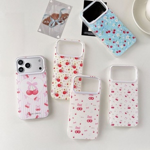 Coque de téléphone portable à motif floral cerise, design tendance, pour iPhone 18 Pro Max, 17 Air, 16 Plus, 15, 14, impression, protection antichoc. - Product Image 6