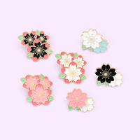 Pin Kerah Bunga Sakura Multi Gaya, Lencana Perhiasan Bros Bunga Sakura Multi Gaya, Aksesori Pin Lapel
