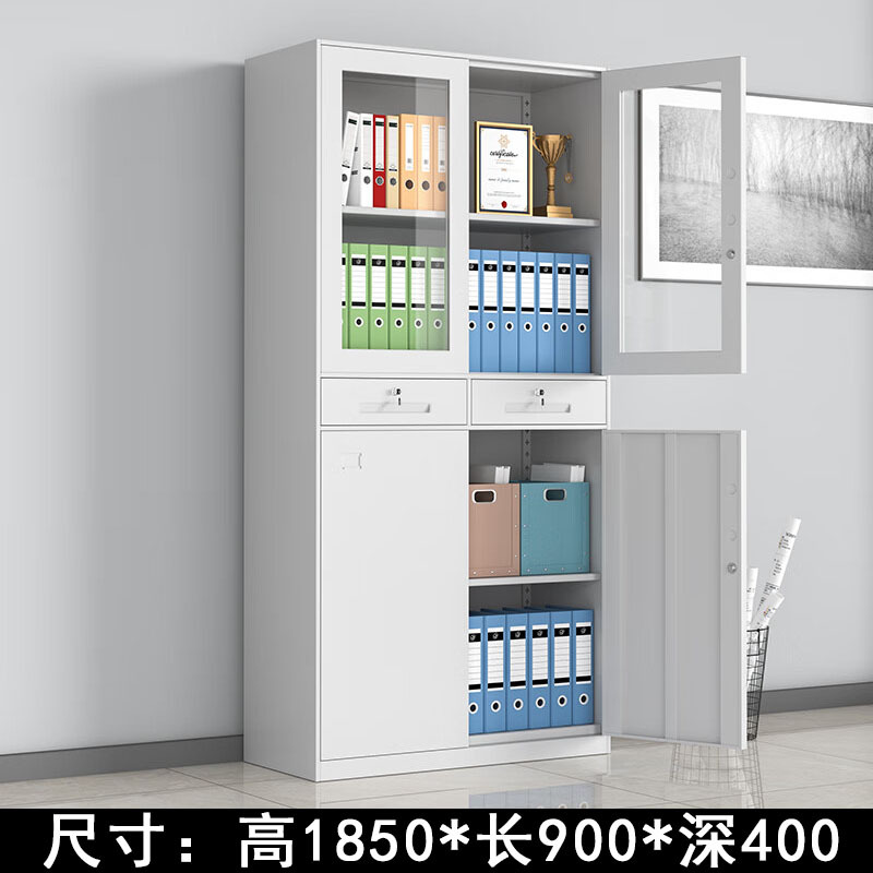 Classeur à deux tiroirs (gris et blanc)