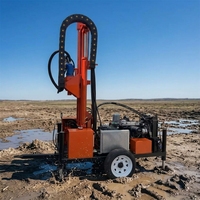 Petite foreuse hydraulique portative montée sur remorque, à moteur diesel, pour l'exploration géologique, l'échantillonnage de carottage SPT et les forages de carottage de roche