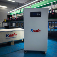 Batterie de stockage d'énergie solaire hybride murale empilable LiFePO4 51.2V 330AH 280AH 660AH avec onduleur, sortie 10-30Kw