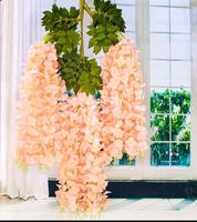 Wisteria Fleur Artificielle Vigne pour Mariage Plafond Fleurs Décoration Populaire Fleurs Suspendues pour Pâques Noël Occasions