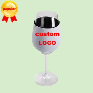 Freely Sample Custom Printed Logo Red Wine Glass Can Cooler Neoprene Bags Sublimation Blank Insulated Sleeve Set Holder Covers