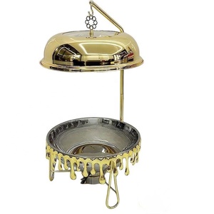 Set Pemanas Makanan Stainless Steel Terbaru dengan Tutup Gantung, Pemanas Uap, Warna Emas, 8L, Penghangat Makanan 24 Jam, untuk Pesta dan Pernikahan - Product Image 5