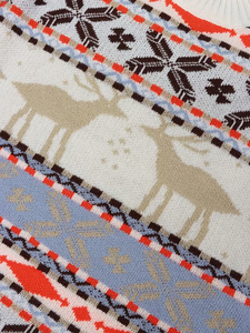 Women's Fair Isle Knit Sweater 2026 Winter Crew Neck Long Sleeve Reindeer Pattern Pullover 100% Polyester <strong>Christmas</strong> <strong>Jumper</strong> - Product Image 5