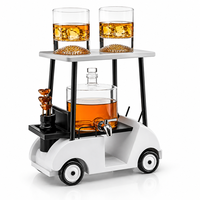 Vente en gros usine : Ensemble de bouteilles à liqueur en verre borosilicate de haute qualité en forme de voiturette de golf, avec carafe à whisky en verre, pour hôtels, restaurants et bars domestiques