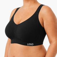 SHANGBINI Soutien-gorge sans fil noir à maintien complet, grande taille, sans couture, essentiel du quotidien pour la garde-robe, usine OEM ODM