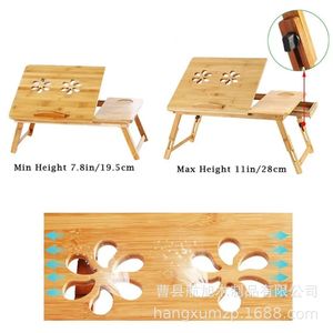 Wooden Bed <b>Desk</b> Height Adjustable <b>Foldable</b> With Drawer Laptop Stand Bedroom Use - Product Image 1