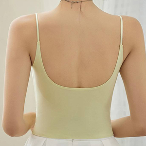Top Corto Sexy sin Mangas con Soporte de Sujetador Integrado y Acabado Suave, Ideal para Uso Diario y Salidas - Product Image 5