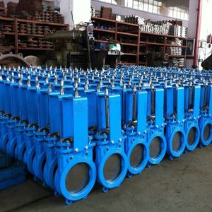 उच्च गुणवत्ता वाले डक्टाइल आयरन बॉडी pn16 Dn50-dn1600 स्लरी चाकू लॉक वाल्व लीवर संचालित चाकू गेट वाल्व - Product Image 1