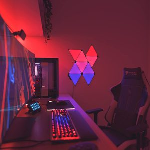 Fabbrica di illuminazione CL all'ingrosso Rgb colore magico intelligente triangolo <span class=keywords><strong>pannelli</strong></span> <span class=keywords><strong>Led</strong></span> ambiente luci sala giochi per la decorazione interna - Product Image 3