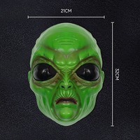 Nouveauté Masque d'Alien Vert Amusant pour Halloween, Taille Unique, pour Costumes de Cosplay, Fêtes et Mascarades