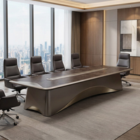 Table de conférence de direction extensible Liyu Luxury 4,8 m pour 12 personnes, design italien moderne, panneau en bois, mobilier de bureau