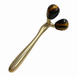 Rouleau de massage facial 3D en pierre naturelle anti-âge, œil de tigre, jade, très populaire - Product Image 4