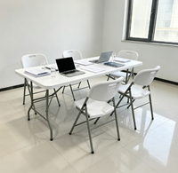 Tables pliantes de conception européenne blanches de l'usine, chaises de fête portables pour la cour, mobilier d'extérieur en métal durable