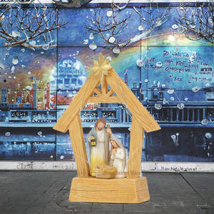 <span class=keywords><strong>Figurine</strong></span> de la Nativité de Jésus en résine peinte, écologique, de la marque Yy, avec un Jésus bébé lumineux, pour la décoration de Noël à la maison et comme souvenir - Product Image 3