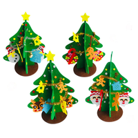 Kits d'artisanat pour enfants avec des motifs de Père Noël et de rennes, arbres de Noël en peluche faits à la main et écologiques