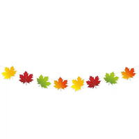Guirlande de feuilles d'érable d'automne 7 pouces 8 pièces, bannière en papier pour la récolte d'automne et Thanksgiving, décoration murale et centre de table