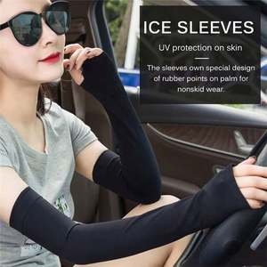 Lot de 2 manchons de bras en soie glacée pour le sport, protection solaire UV, couvre-mains rafraîchissants et chauffants pour la course, la pêche et le cyclisme - Product Image 6