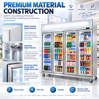 Réfrigérateur commercial Sicotcna 2170L, système de refroidissement par air, acier inoxydable, pour hôtel, restaurant, cuisine, fournitures de restauration