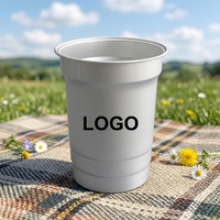 Gobelet réutilisable en aluminium coloré personnalisé, gobelet froid pour l'extérieur, recyclable, pour fête, boisson froide, gobelet à bière jetable en aluminium 16 oz