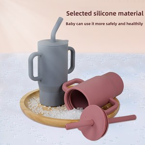 Gobelet à <span class=keywords><strong>bec</strong></span> de canard en silicone pour bébés et enfants de plus de 6 mois, résistant aux chutes et aux risques d'étouffement, pour apprendre à boire - Product Image 3