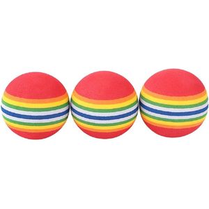 Bepets – balles en mousse pour chats, jouet doux à rayures arc-en-ciel colorées, 1.7 pouces, jouet interactif pour chat contre l'ennui - Product Image 2