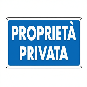 Letrero de propiedad privada, placa de metal con texto en blanco y azul, 30x20cm - Product Image 2
