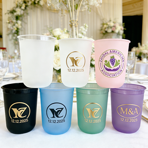 Custom logo Wholesale 12oz 350ml 16oz <strong>Reusable</strong> Frosted Plastic Stadium <strong>Cup</strong> Disposable PP Plastic <strong>Cups</strong> for Parties Wedding White - Product Image 1