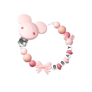 Cadena de silicona con clip de <span class=keywords><strong>Mickey</strong></span> Mouse para chupete, anticaída, para molares, para bebés, venta al por mayor - Product Image 3