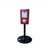 Glory Star One Column Mini Distributeur de jetons de paiement pour cartes et pièces de monnaie, motif carré rouge, capacité 150-180, sans alimentation, 1 an