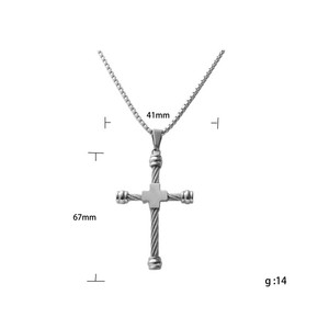 Men's Stainless Steel <b>Cross</b> Pendant Necklace Geometric Design Punk Style 12061 - Product Image 4