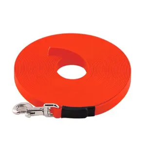 Long Dog Leash Custom Logo 5M 10M Long Waterproof Webbing Orange PVC Tactical Dog Training Leash
