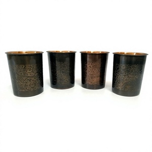 Pure copper drinking tumbler Solid copper water <b>glass</b> Handmade copper tumbler Copper <b>cup</b> for drinks - Product Image 1