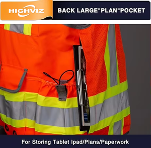 <span class=keywords><strong>Hi</strong></span> <span class=keywords><strong>VIS</strong></span> Class 2 vest nhiều túi khả năng <span class=keywords><strong>hi</strong></span>ển thị cao phản quang quần áo an toàn cho nam giới phụ nữ ANSI tiêu chuẩn làm việc xây dựng - Product Image 3