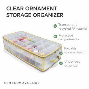 Contenedores de Almacenamiento Grandes, Plegables, Transparentes, Estilo Americano, Multifuncionales, para Decoración Navideña, Envoltura de Regalos, Almacenamiento Bajo la Cama - Product Image 2