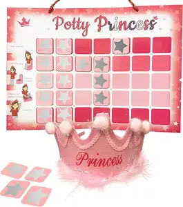 Tableau de récompense de pot magnétique à thème de princesse avec aimants en étoile et couronne jouets éducatifs