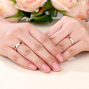 Vente en gros Alliance en or rose 18 carats Qualité Diamant naturel Cadeau classique romantique pour petite amie Saint Valentin Fête - Product Image 2