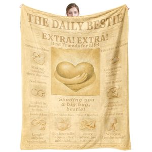 Birthday Newspaper Blessing Flannel Blanket Throw Blanket Nap Blanket Skin Friendly Reversible for Home Office Nap Custom Print - Product Image 6