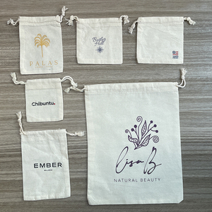 Túi Dây Rút Cotton Túi Cotton Hữu Cơ Màu Trắng YIWU Giao Tiếp Có Thể Tái Chế Với Logo Và Dây Rút Tùy Chỉnh Chấp Nhận Được - Product Image 6