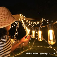 Guirlande lumineuse solaire LED IP65 à ampoules Edison, transparente, pour jardin extérieur, étanche, modèle papaye, en promotion