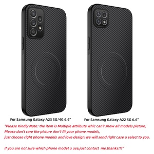 Custodia Posteriore Magnetica in Pelle con Texture Fibra di Carbonio Opaca e Supporto per <span class=keywords><strong>Samsung</strong></span> Galaxy A71 <span class=keywords><strong>A51</strong></span> A23 A22, <span class=keywords><strong>Cover</strong></span> per Ricarica Wireless - Product Image 2