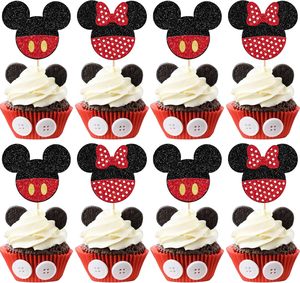Adornos navideños para cupcakes inspirados en <span class=keywords><strong>Minnie</strong></span> Mouse para Baby Shower, cumpleaños, fiesta de Navidad, suministros de decoración de pasteles - Product Image 2