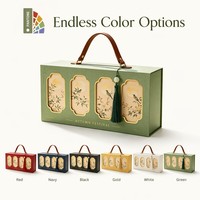 Coffret Cadeau de Gâteaux de Lune pour le Festival de la Mi-Automne en Gros, Personnalisable avec Logo, Poignée en Cuir, Emballage Premium, Vente Chaude