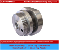 Componente de Trampa de Vapor de Acero Inoxidable Tipo 304 Mecanizado con Precisión CNC, Diseño de Brida Integrada, Tolerancia de 0.01mm, Mecanizado de Barras