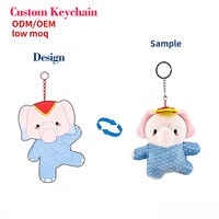 Porte-clés en peluche éléphant personnalisé OEM ODM, mini animal en peluche, breloque de sac, pendentif en peluche éléphant, cadeaux AS