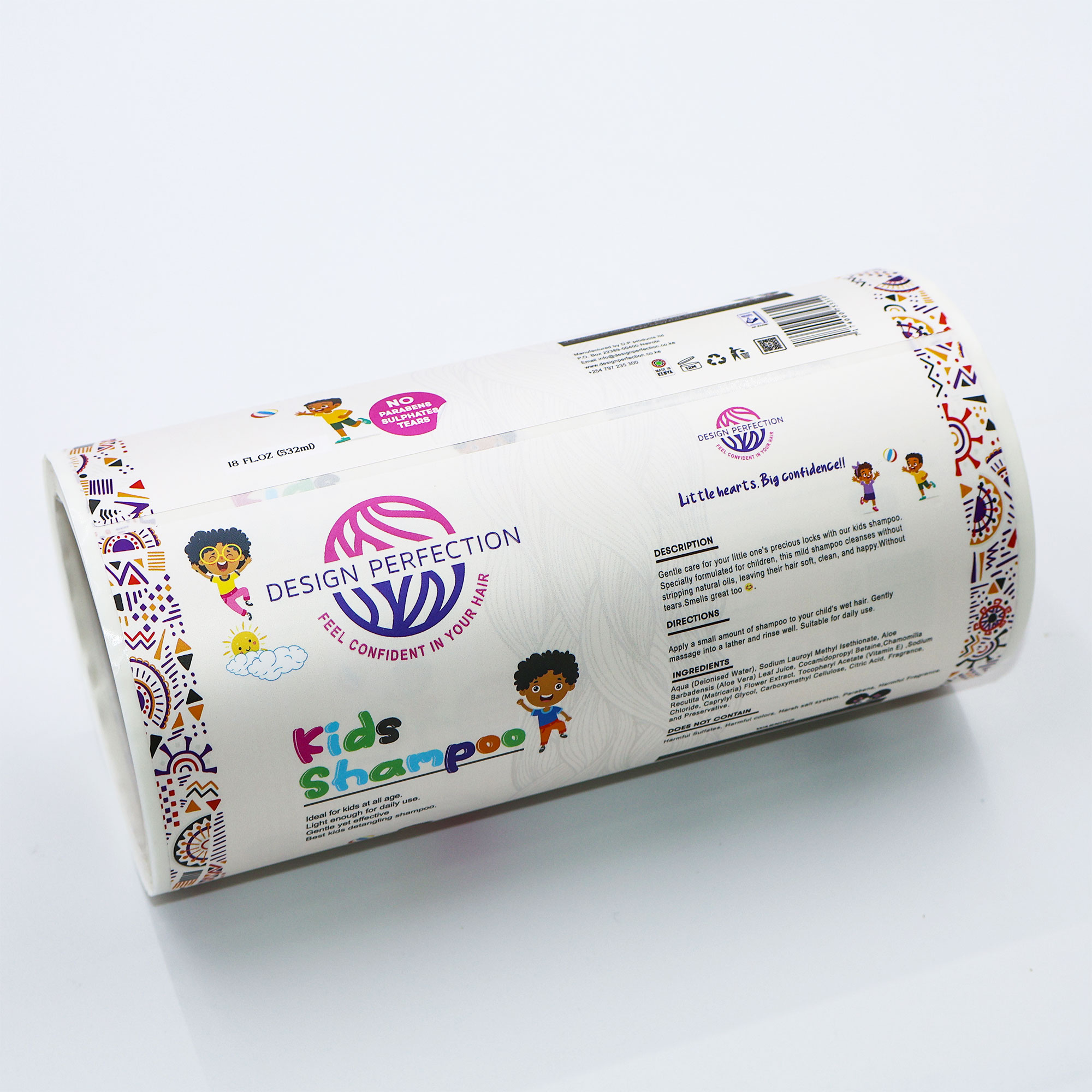 Wholesale Custom Adhesive Full Color Waterproof Oil Proof Scratch Resistant Eco-Friendly Vinyl Die-Cut Oblong Cosmetic Label