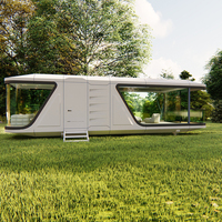 Maison conteneur préfabriquée de 20 pieds, capsule d'expédition, hôtel modulaire de luxe en verre, installation rapide, design moderne