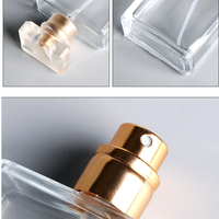 Vente en gros de flacons diffuseurs de parfum rectangulaires transparents en verre de 7,5, 20, 30, 50 ml et 1 oz avec bouchon en aluminium